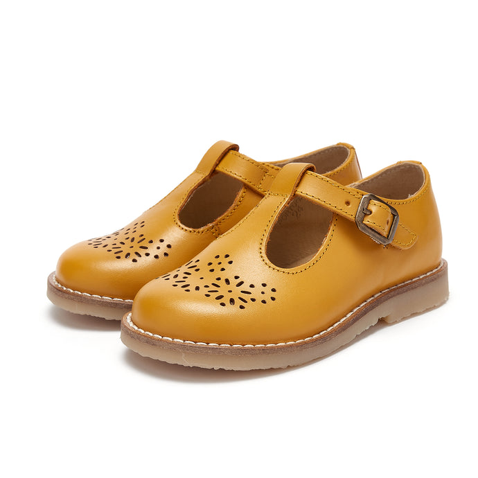 Blossom T-Bar Shoe - Mustard - LAST PAIRS - Sizes 20 & 21 ONLY